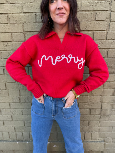 merry collared sweater