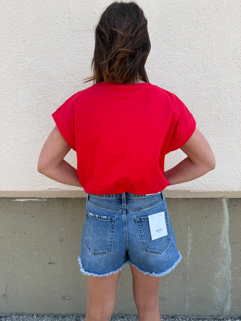 Rebecca Denim Shorts-Dark Wash
