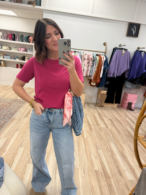 Classic Fit Tee-Plum Pink