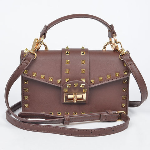 Studded Top Handle Bag