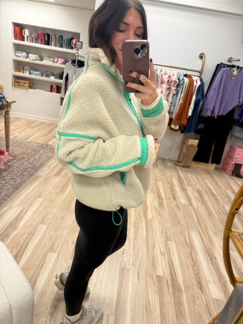 Cozy Edit Pullover-Oatmeal/Green