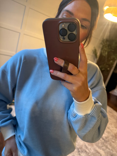 Mock Neck Striped Set
