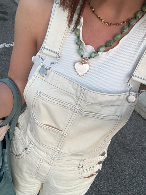 Ecru Barrel Overalls