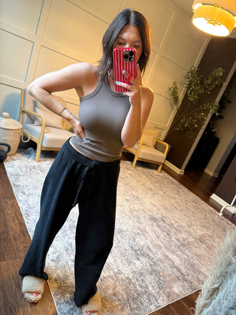 Malibu Wide Leg Pants- Black