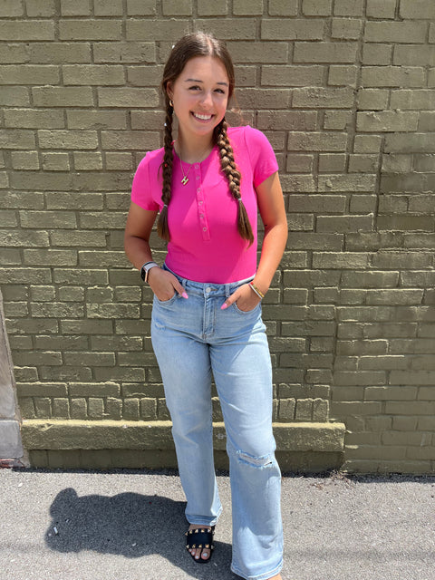 Speed Dial Bodysuit-Pink