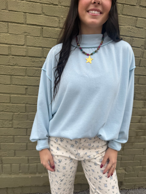 Easy Feeling Pullover-Lt Blue