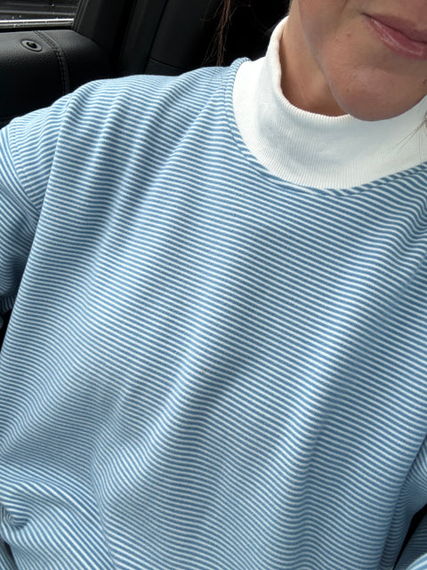 Mock Neck Striped Set