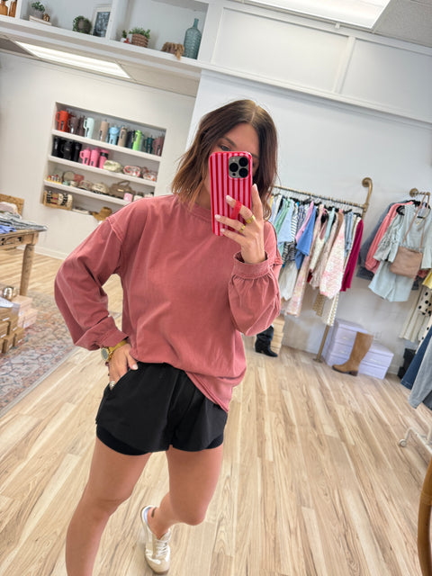 Flutter Lined Shorts-black