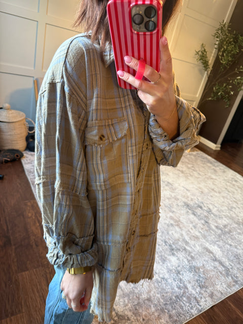 Without Thinking Plaid-Grey