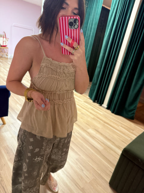 tiered ruffle cami