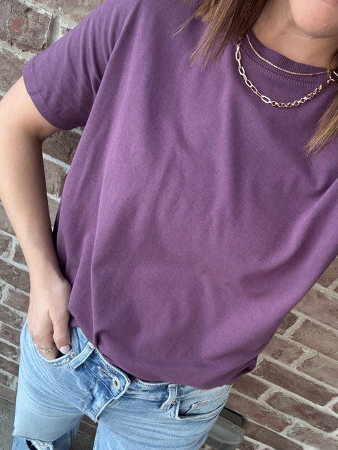 Classic Fit Tee- Merlot