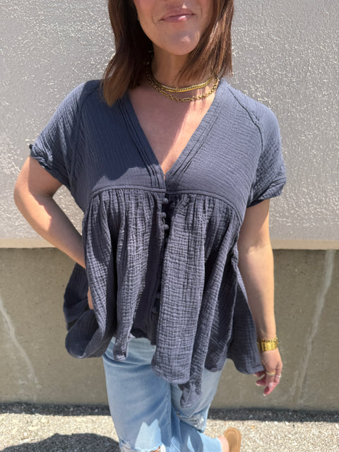 All About Now Top-Charcoal