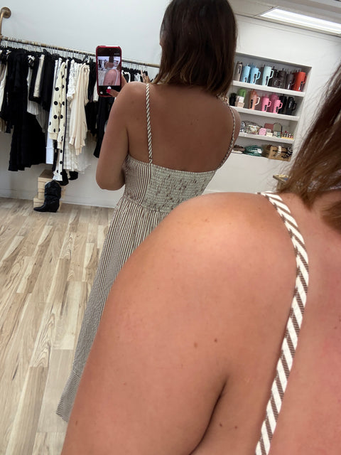 Basque Waist Midi Dress