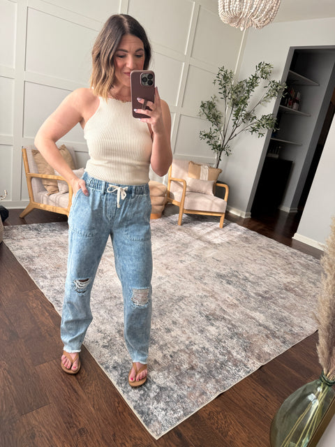 Halter Cami Top-Oatmeal