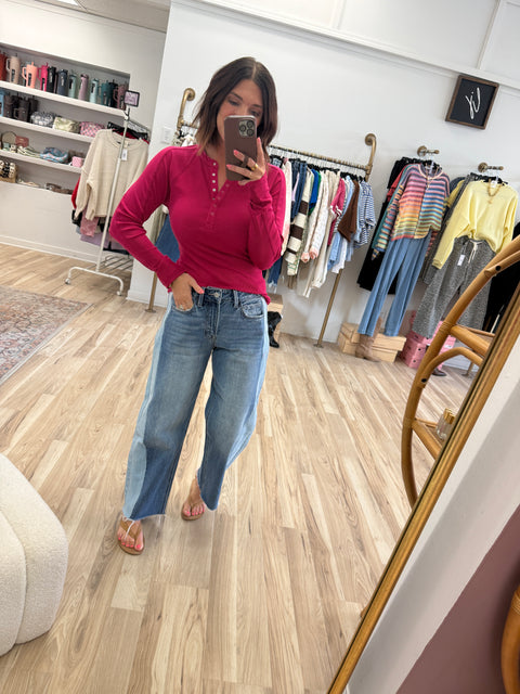 ribbed essential henley-plum pink