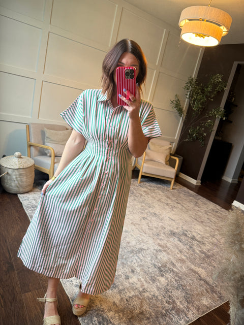After Work Plans Dress-Green Mix