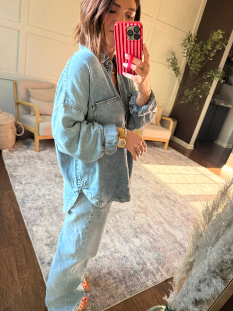 Washed Chambray Button Down