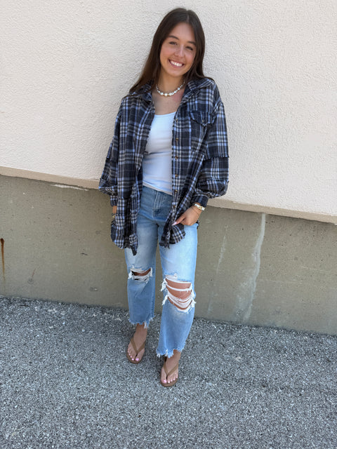 Without Thinking Plaid-Navy