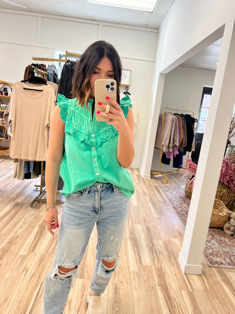 Blue Jean Baby Top - Green