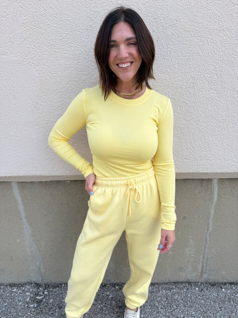 college boyfriend joggers-yellow