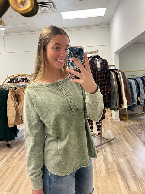 Living Right Henley-Olive