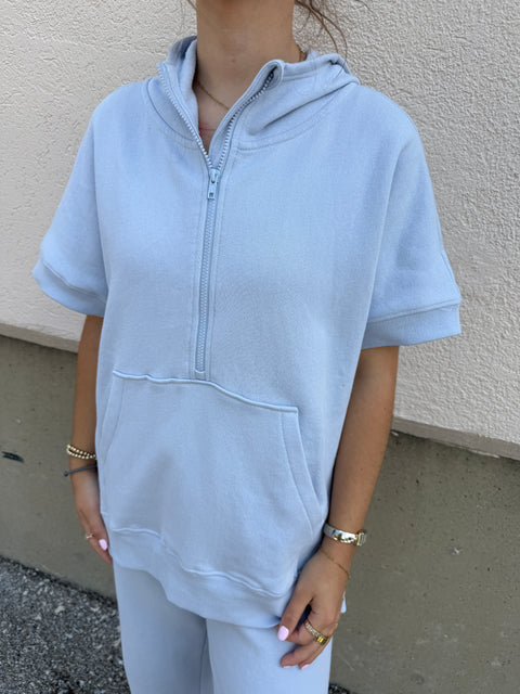 malibu short sleeve hoodie-halogen blue