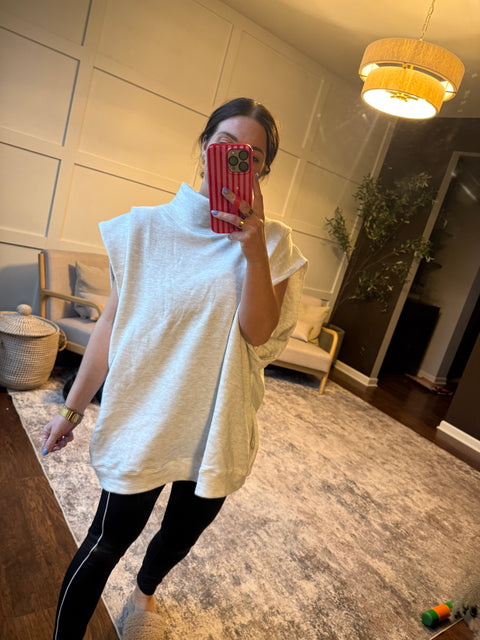 Mock Neck Muscle Pullover
