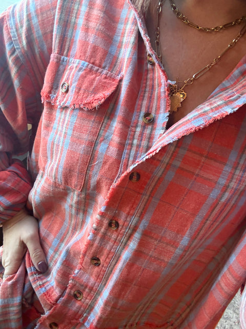 Without Thinking Plaid-Orange