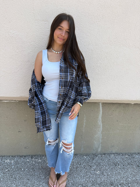 Without Thinking Plaid-Navy