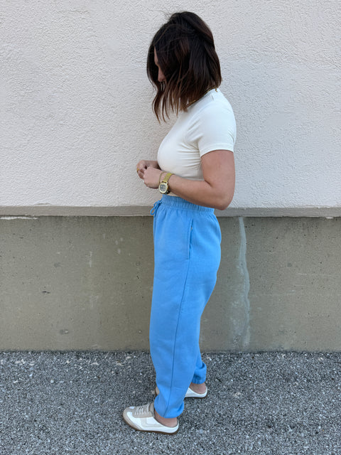 college boyfriend joggers- denim drift
