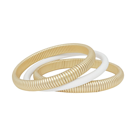 Matte Gold + Rubber Bracelet Set - MB1042