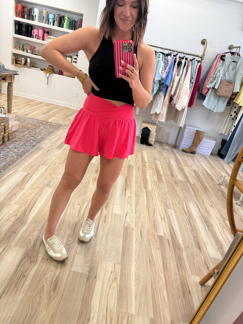 V-crossover Short-Pink