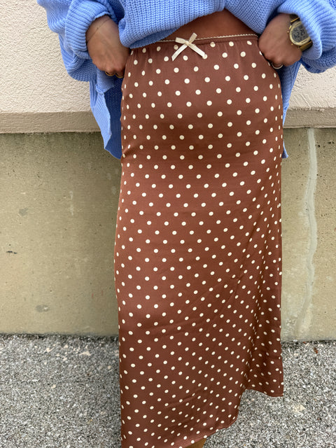 espresso dot midi skirt