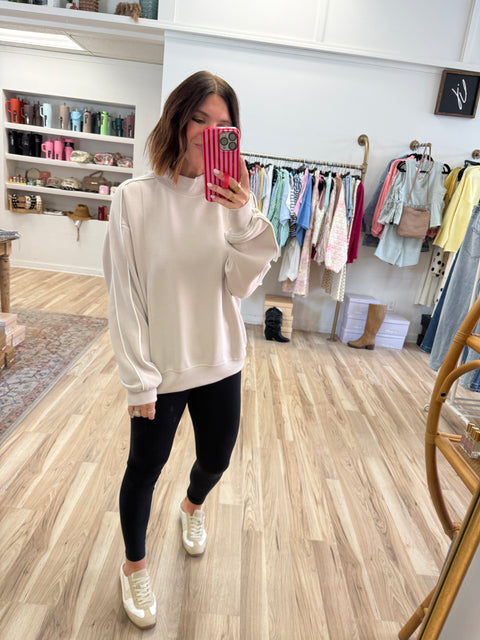 Piped Scuba Mock Neck