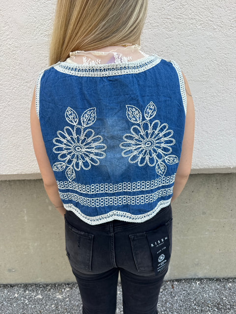 boho cropped vest