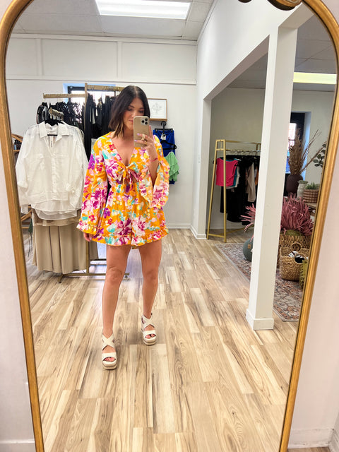 Summer Soiree Romper - Orange
