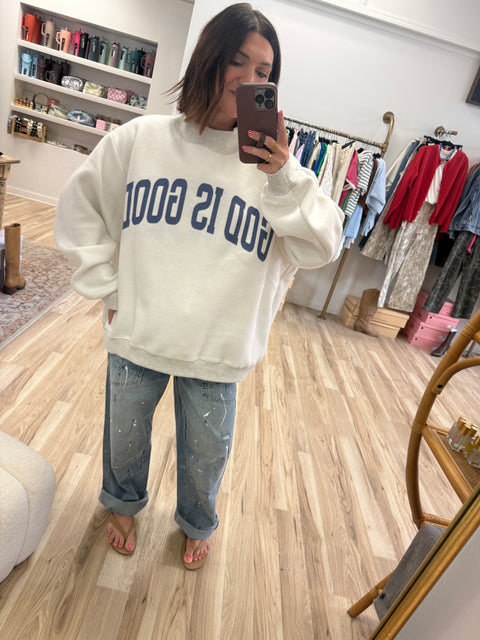 JESUS/GOD IS GOOD Reversible Mock Neck