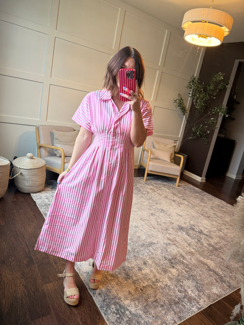 After Work Plans Dress-Pink