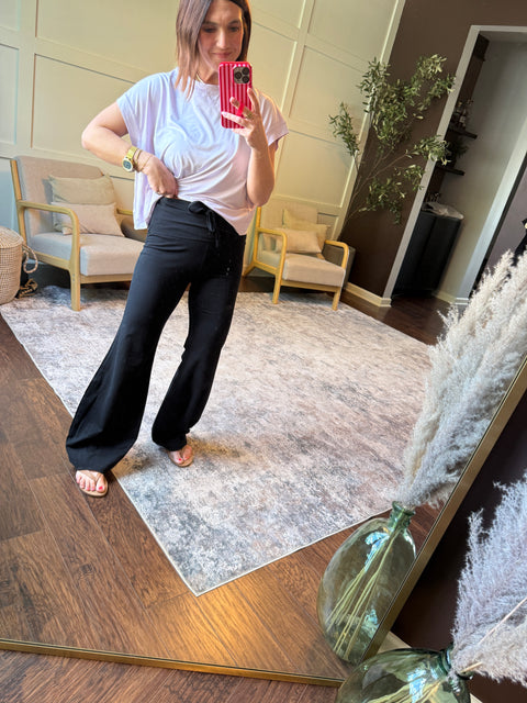 bubbled yoga pants-black