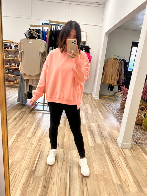 Step Hem Pullover - Blush