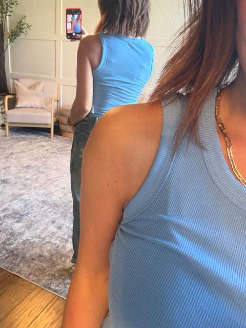 Ribbed Tank-Denim Drift