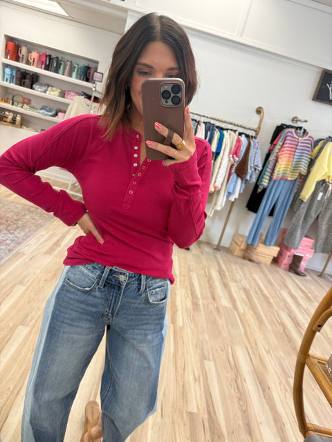 ribbed essential henley-plum pink