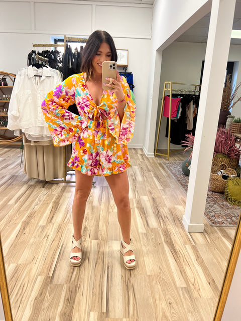 Summer Soiree Romper - Orange
