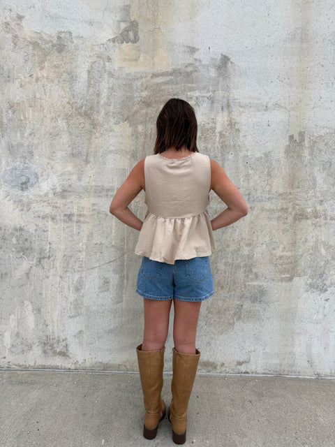 Steal My Thunder Top-taupe
