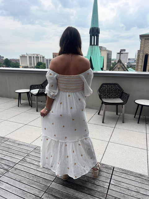 Enchanted Blooms Dress-White