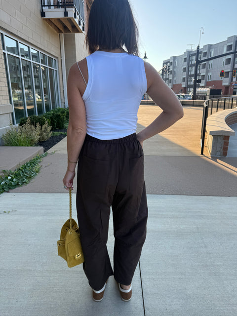 Mesa Barrel Pants-Coffee