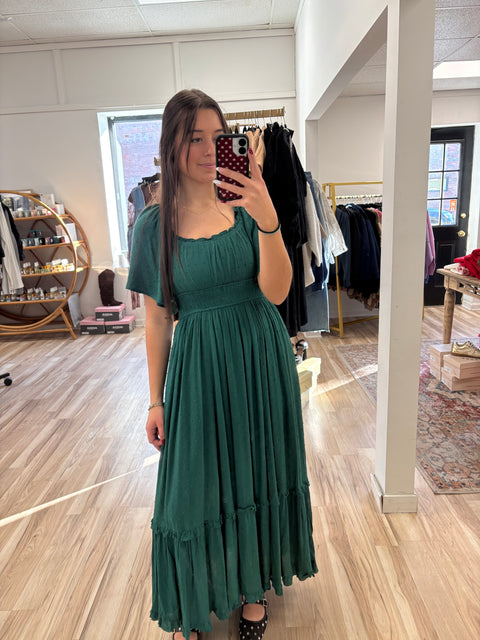 Swiss Dot Flutter Sleeve Dress