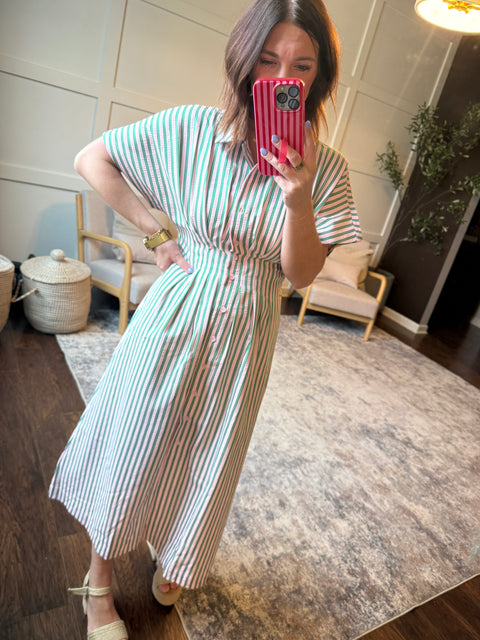 After Work Plans Dress-Green Mix