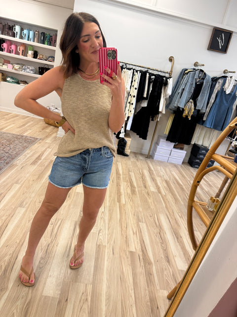Sleeveless Raw Edge Sweater