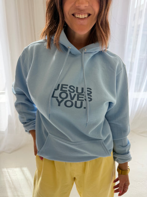 Jesus Loves You Hoodie-Morning Sky